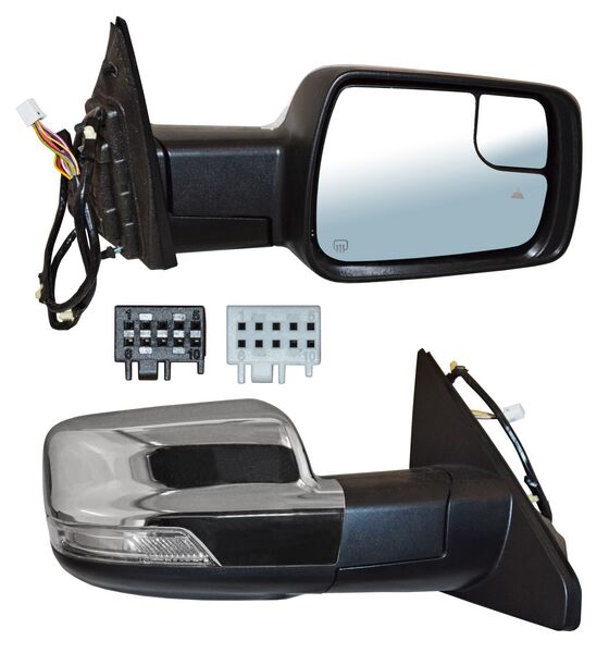 ESPEJO DODGE PU 19-25 RAM ELECT CROM C/DESEMP C/SENSOR Y PUNTO CIEGO C/DIRECC C/LUZ INF C/MEM 17 PINES DER