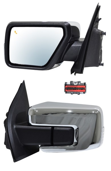 ESPEJO FORD PU 21-24 F150 ELECT CROM C/DIRECC C/DESEMP C/LUZ INF C/SENS PUNTO CIEGO C/MEM AUTOABATIBLE 16 PINES DER