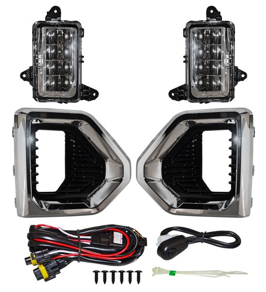 FARO NIEBLA GMC SIERRA 19-21 LEDS C/PARRILLA FILO CROM JGO 352